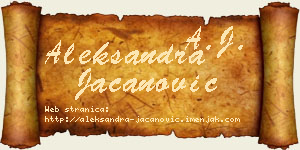 Aleksandra Jacanović vizit kartica